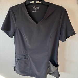 3 Cherokee and Med Couture Women's Dark Gray V-Neck Scrub Tops